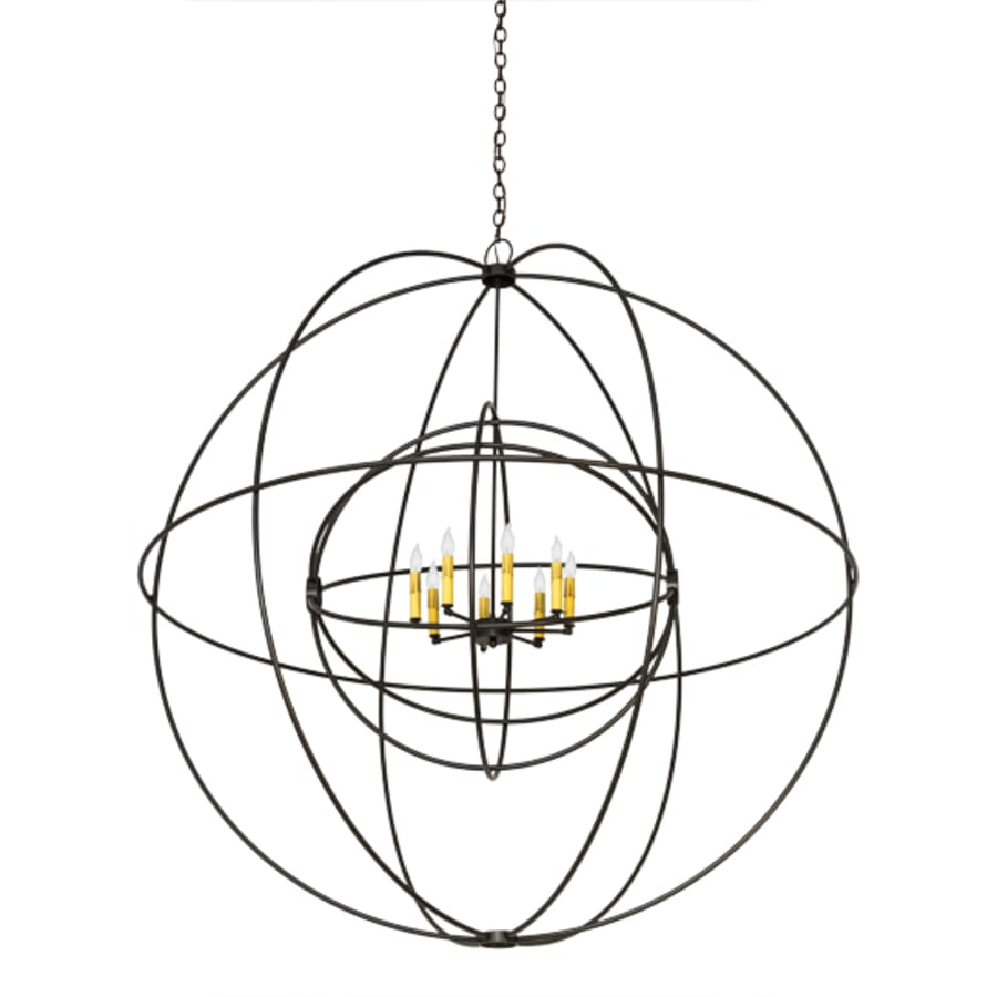 Meyda Tiffany Atom Enerjisi 8 Light 60" Wide Taper Candle Globe Chandelier