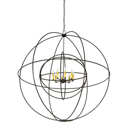 Meyda Tiffany Atom Enerjisi 8 Light 60" Wide Taper Candle Globe Chandelier