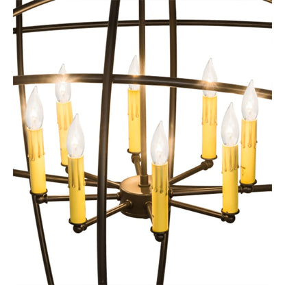 Meyda Tiffany Atom Enerjisi 8 Light 60" Wide Taper Candle Globe Chandelier