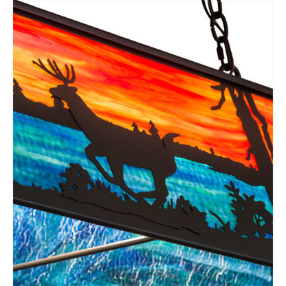 Meyda Tiffany Deer at Lake 6 Light 48" Wide Linear Pendant