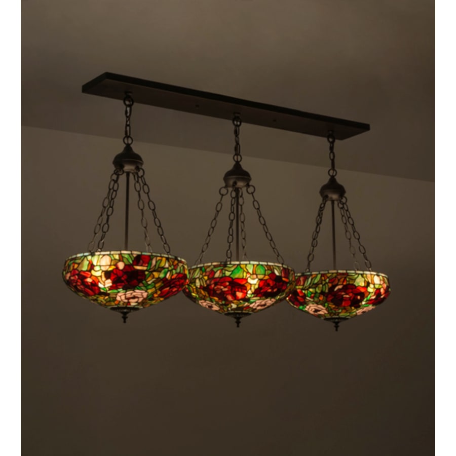 Meyda Tiffany Peony 9 Light 54" Wide Linear Pendant