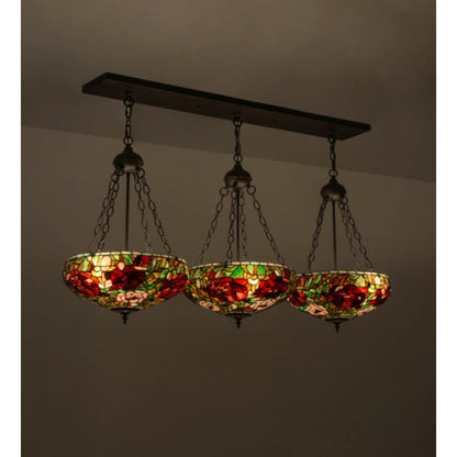 Meyda Tiffany Peony 9 Light 54" Wide Linear Pendant