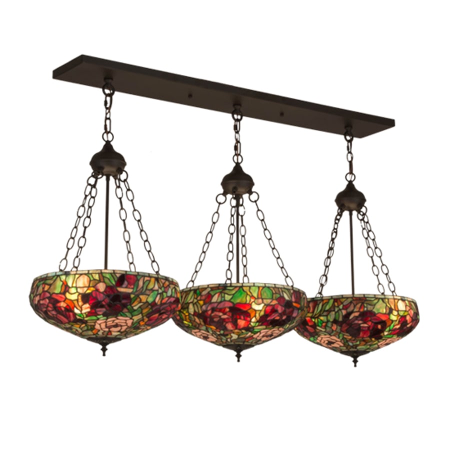 Meyda Tiffany Peony 9 Light 54" Wide Linear Pendant