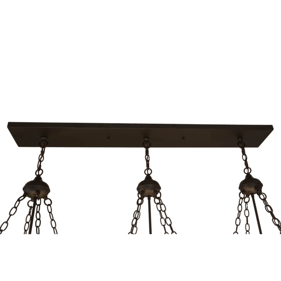 Meyda Tiffany Peony 9 Light 54" Wide Linear Pendant