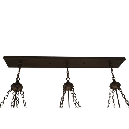 Meyda Tiffany Peony 9 Light 54" Wide Linear Pendant