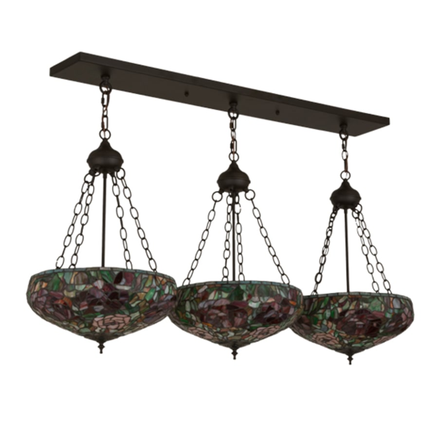 Meyda Tiffany Peony 9 Light 54" Wide Linear Pendant