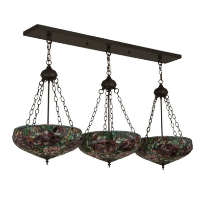 Meyda Tiffany Peony 9 Light 54" Wide Linear Pendant