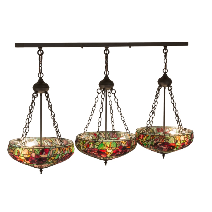 Meyda Tiffany Peony 9 Light 54" Wide Linear Pendant