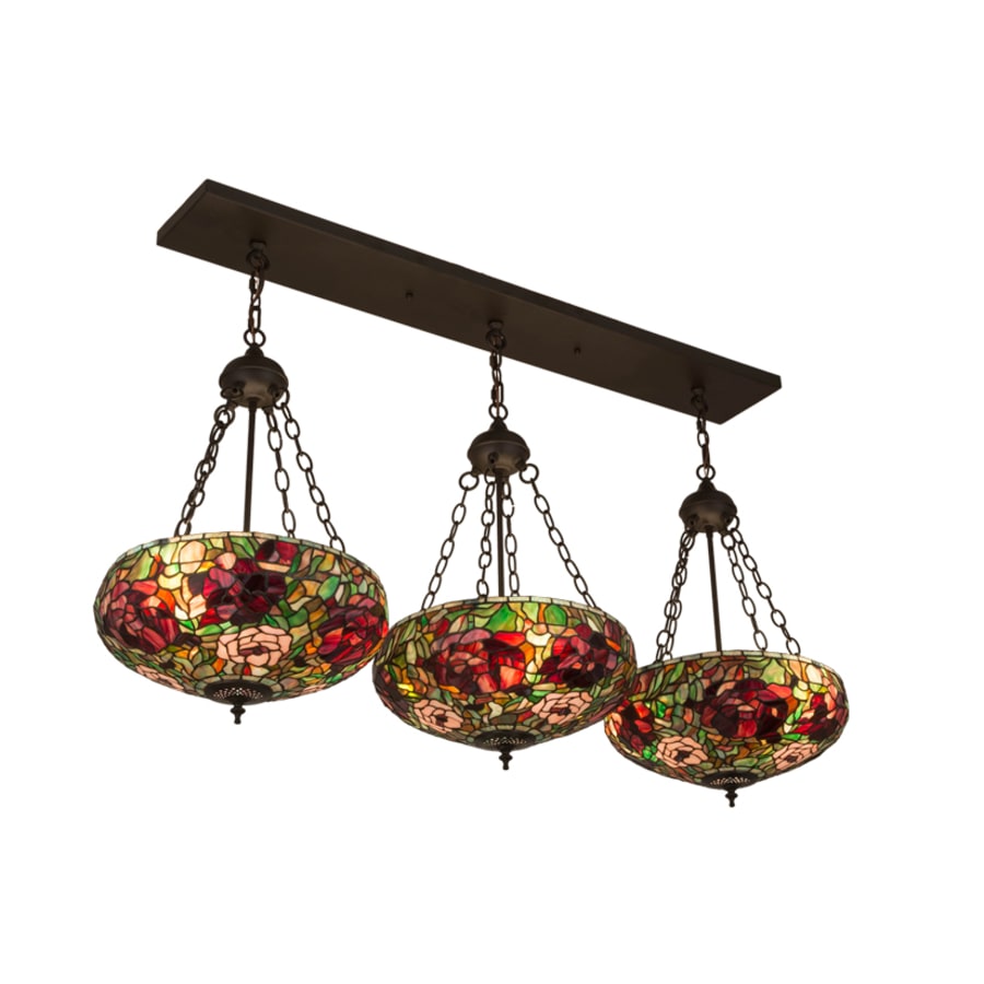 Meyda Tiffany Peony 9 Light 54" Wide Linear Pendant