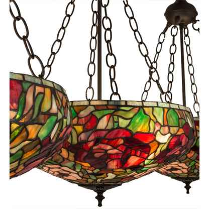 Meyda Tiffany Peony 9 Light 54" Wide Linear Pendant