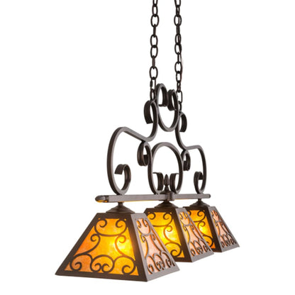 Meyda Tiffany Bandolei 3 Light 42" Wide Linear Pendant