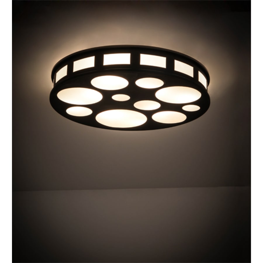 Meyda Tiffany Geo 8 Light 30" Wide Semi-Flush Drum Ceiling Fixture