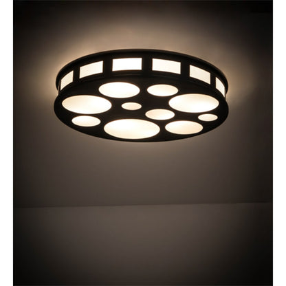 Meyda Tiffany Geo 8 Light 30" Wide Semi-Flush Drum Ceiling Fixture