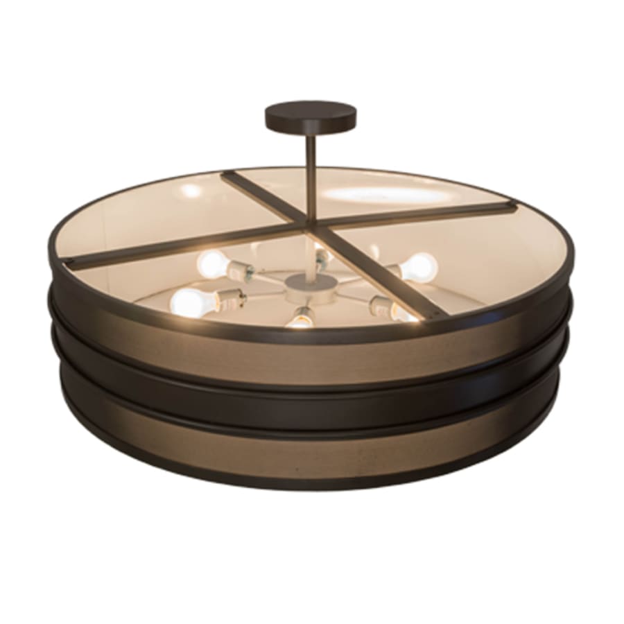 Meyda Tiffany Nolan 6 Light 36" Wide Semi-Flush Drum Ceiling Fixture