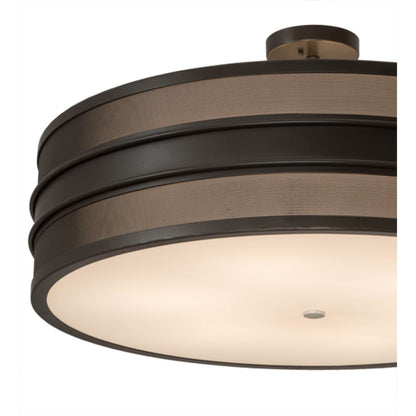 Meyda Tiffany Nolan 6 Light 36" Wide Semi-Flush Drum Ceiling Fixture