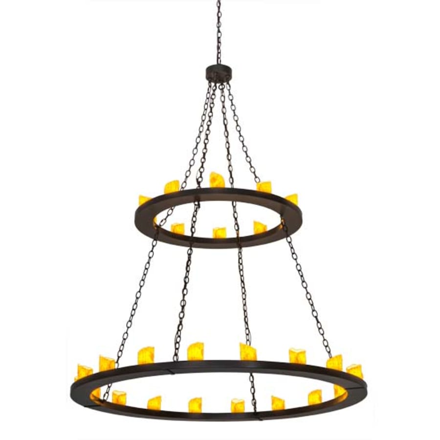 Meyda Tiffany Loxley 28 Light 60" Wide Pillar Candle Ring Chandelier