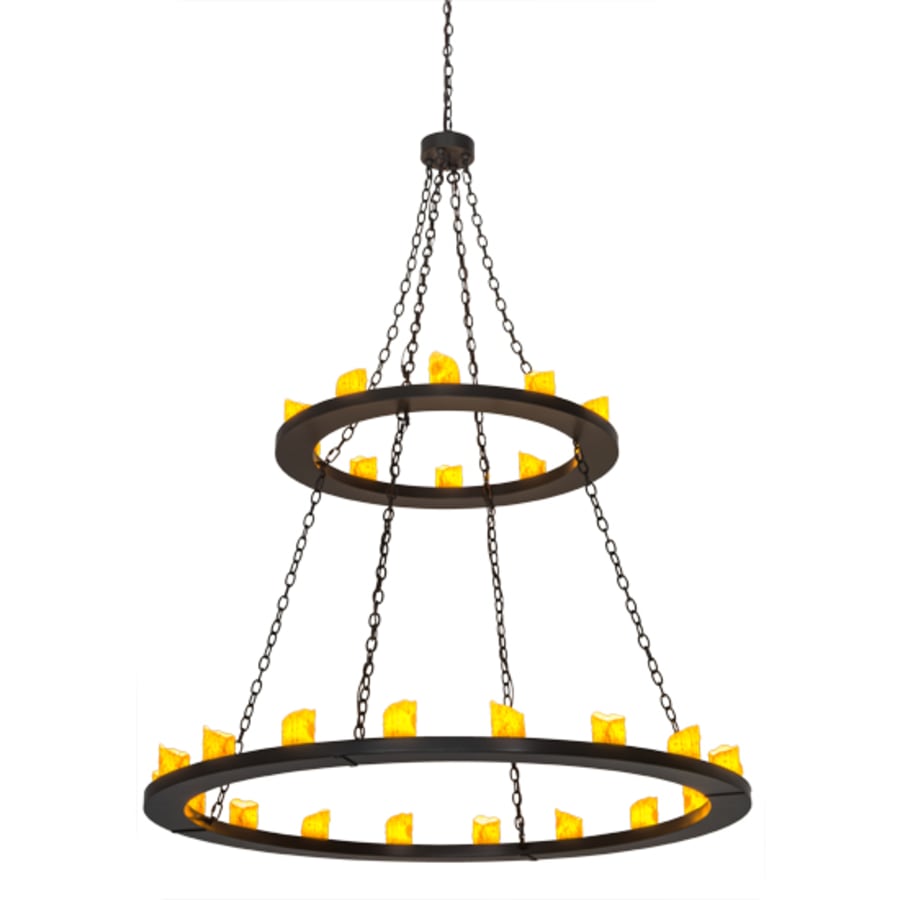 Meyda Tiffany Loxley 28 Light 60" Wide Pillar Candle Ring Chandelier