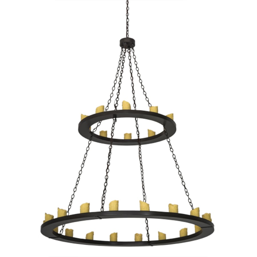 Meyda Tiffany Loxley 28 Light 60" Wide Pillar Candle Ring Chandelier