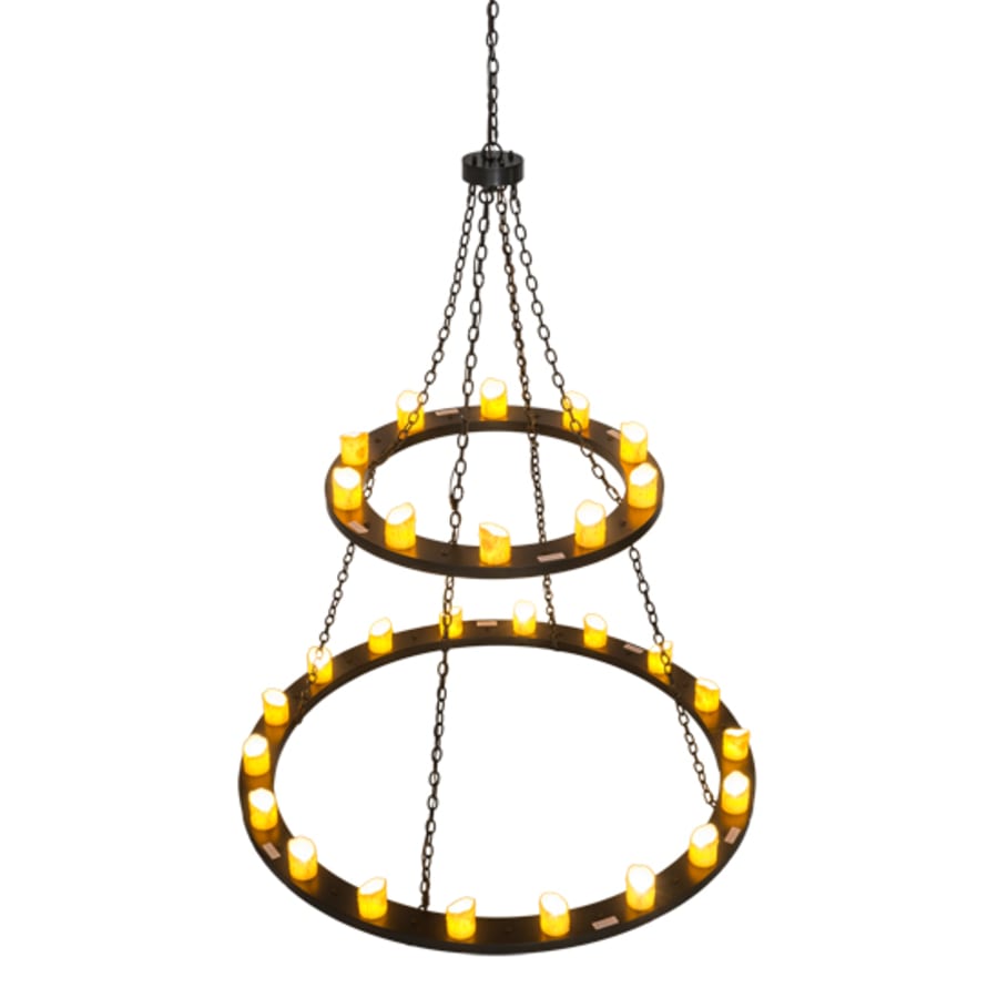 Meyda Tiffany Loxley 28 Light 60" Wide Pillar Candle Ring Chandelier