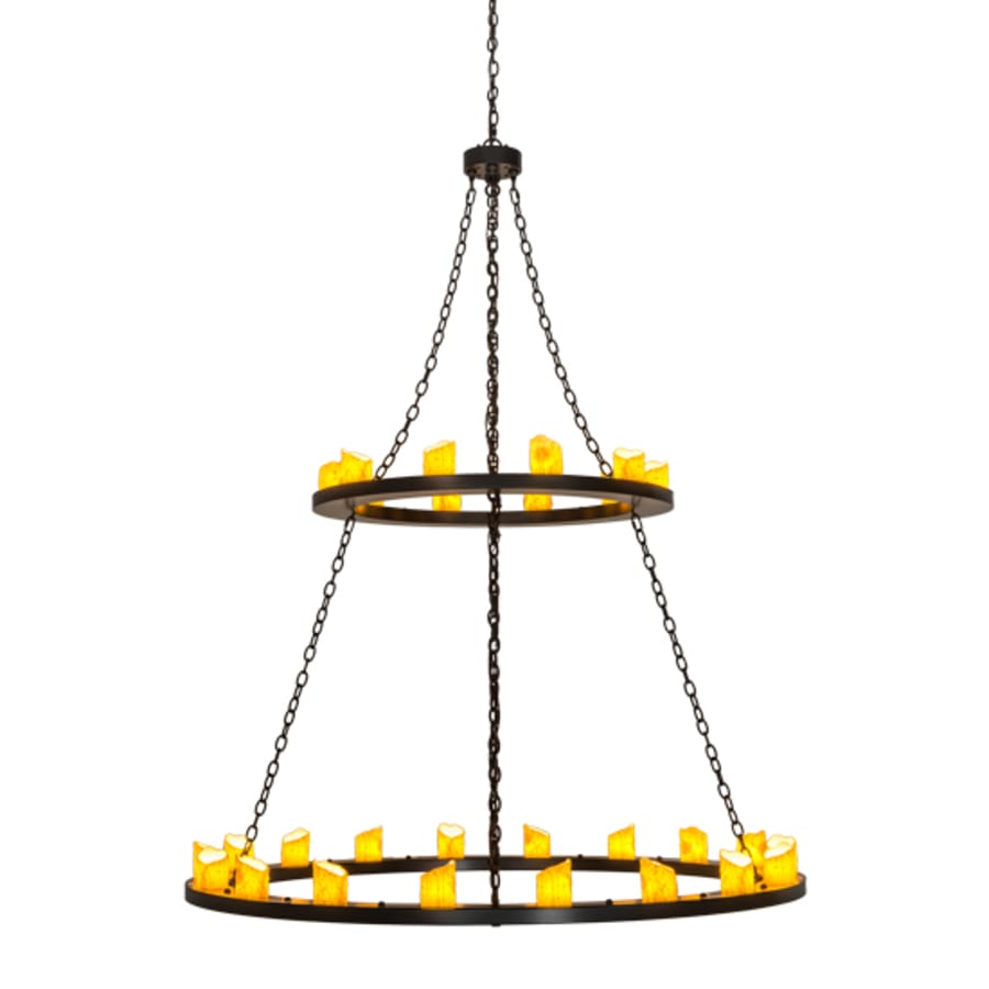 Meyda Tiffany Loxley 28 Light 60" Wide Pillar Candle Ring Chandelier