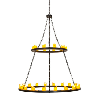 Meyda Tiffany Loxley 28 Light 60" Wide Pillar Candle Ring Chandelier