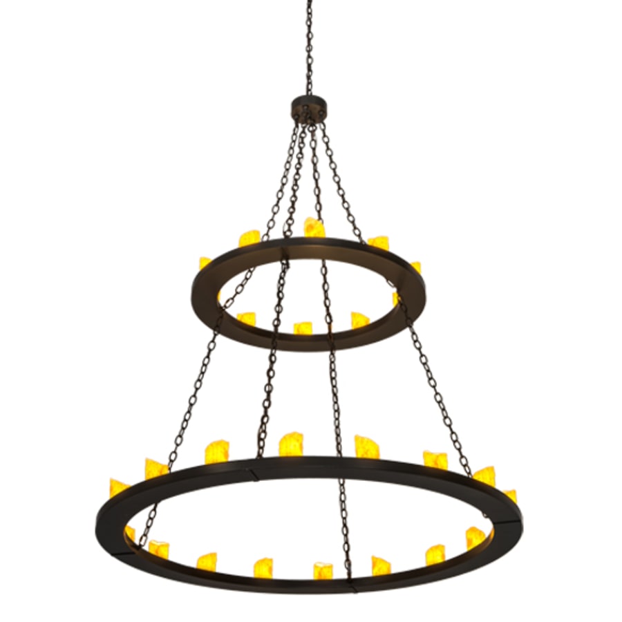 Meyda Tiffany Loxley 28 Light 60" Wide Pillar Candle Ring Chandelier