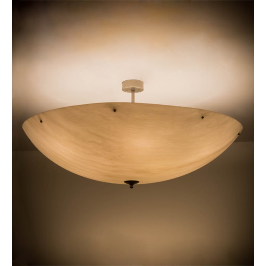 Meyda Tiffany Madison 12 Light 60" Wide Semi-Flush Bowl Ceiling Fixture - Nickel Finish - GU24 Bulb Base