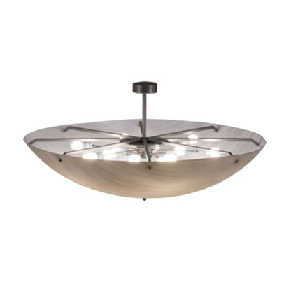 Meyda Tiffany Madison 12 Light 60" Wide Semi-Flush Bowl Ceiling Fixture - Nickel Finish - GU24 Bulb Base