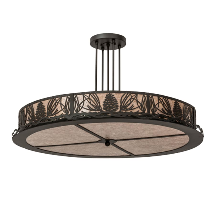 Meyda Tiffany Mountain Pine 4 Light 36" Wide Semi-Flush Drum Ceiling Fixture - Oil Rubbed Bronze Finish