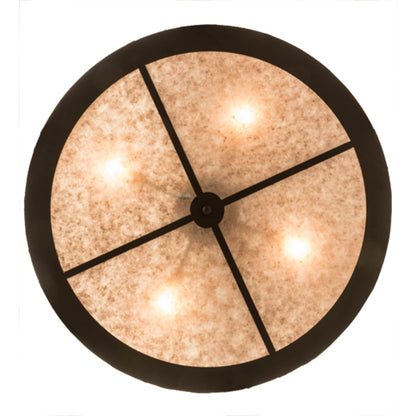Meyda Tiffany Mountain Pine 4 Light 36" Wide Semi-Flush Drum Ceiling Fixture - Oil Rubbed Bronze Finish