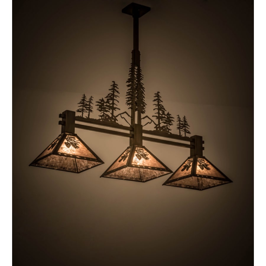 Meyda Tiffany Tall Pines 3 Light 46" Wide Linear Pendant