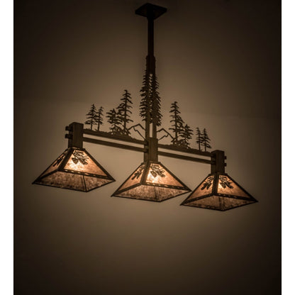 Meyda Tiffany Tall Pines 3 Light 46" Wide Linear Pendant