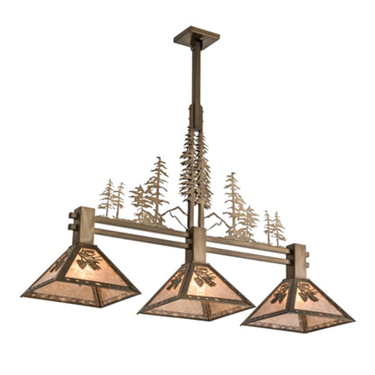 Meyda Tiffany Tall Pines 3 Light 46" Wide Linear Pendant
