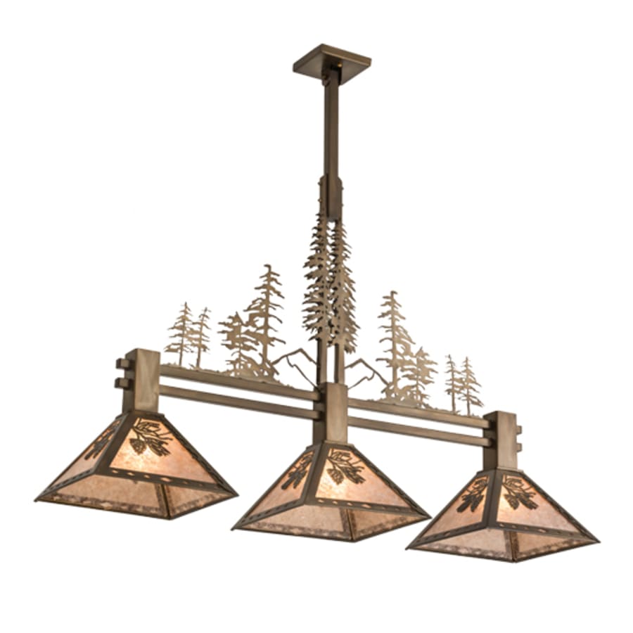 Meyda Tiffany Tall Pines 3 Light 46" Wide Linear Pendant