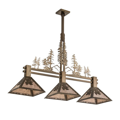 Meyda Tiffany Tall Pines 3 Light 46" Wide Linear Pendant
