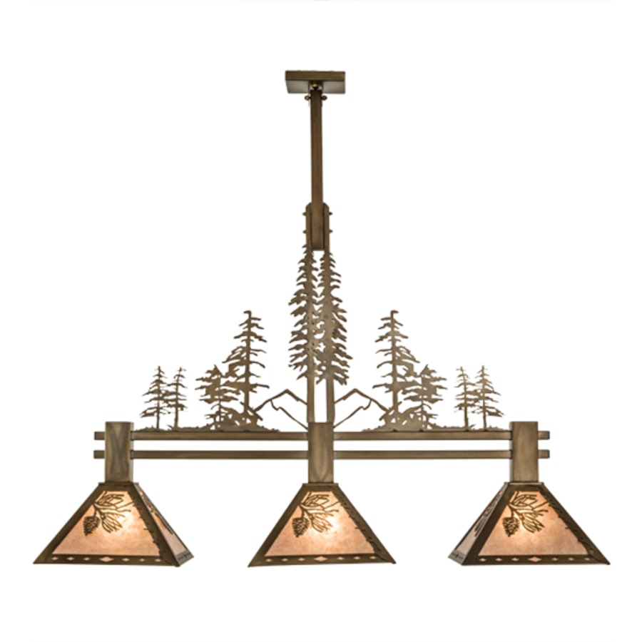 Meyda Tiffany Tall Pines 3 Light 46" Wide Linear Pendant