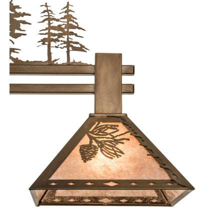 Meyda Tiffany Tall Pines 3 Light 46" Wide Linear Pendant