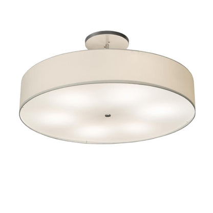 Meyda Tiffany Cilindro 6 Light 42" Wide Semi-Flush Drum Ceiling Fixture - Nickel Finish
