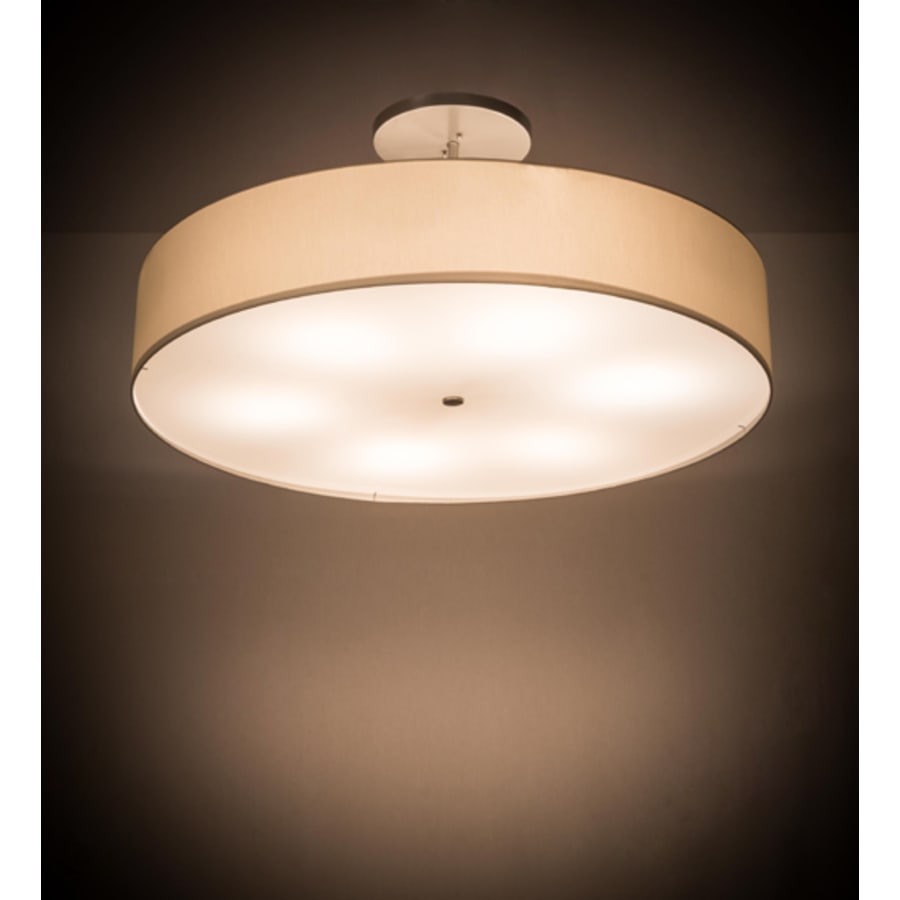 Meyda Tiffany Cilindro 6 Light 42" Wide Semi-Flush Drum Ceiling Fixture - Nickel Finish
