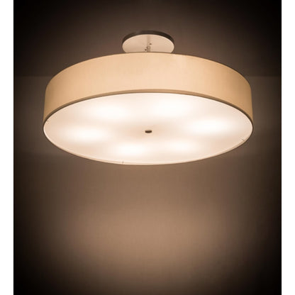 Meyda Tiffany Cilindro 6 Light 42" Wide Semi-Flush Drum Ceiling Fixture - Nickel Finish