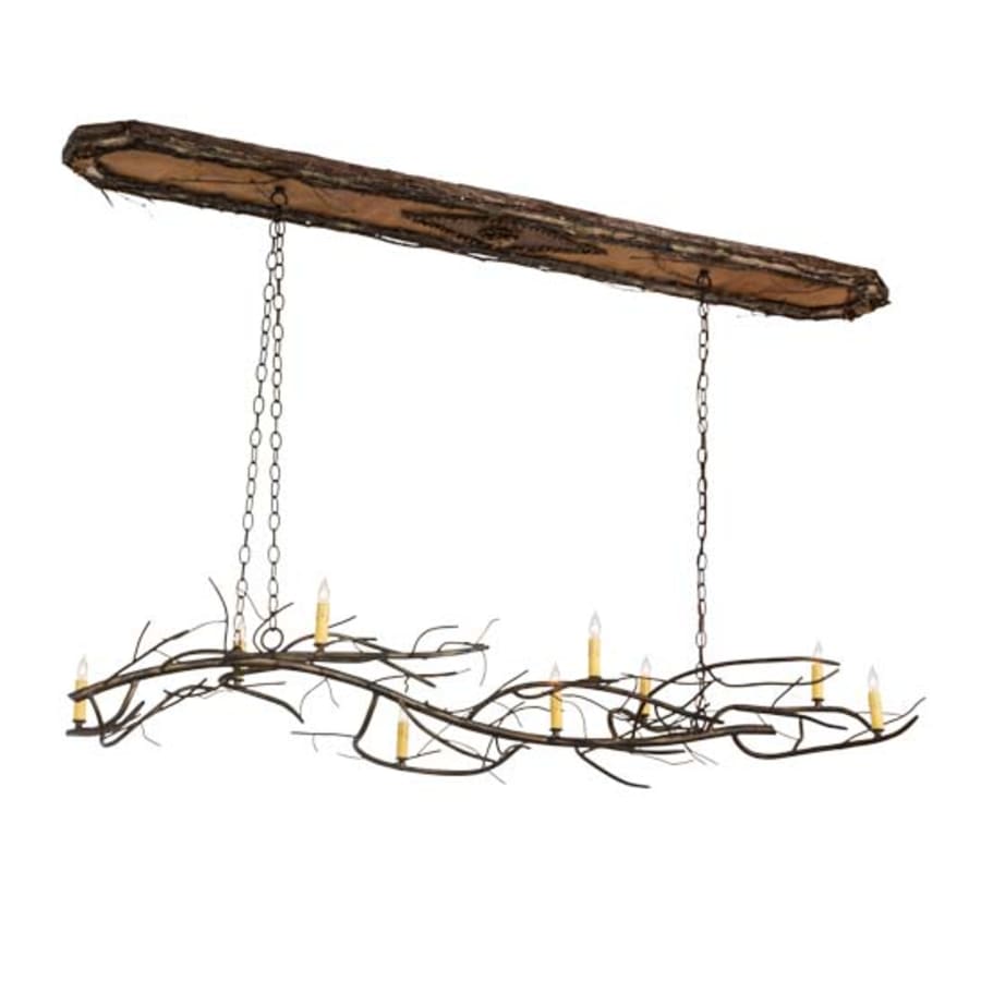 Meyda Tiffany Long Winter Solstice 9 Light 71" Wide Taper Candle Linear Chandelier