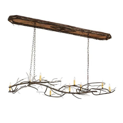 Meyda Tiffany Long Winter Solstice 9 Light 71" Wide Taper Candle Linear Chandelier
