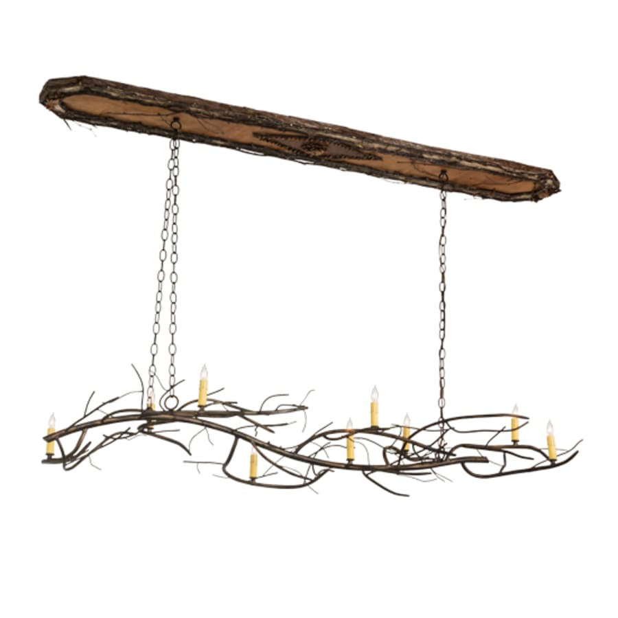 Meyda Tiffany Long Winter Solstice 9 Light 71" Wide Taper Candle Linear Chandelier