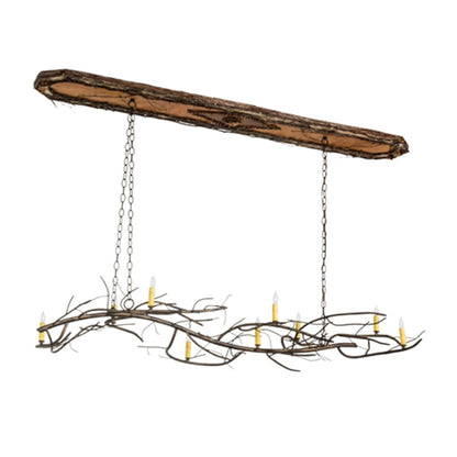 Meyda Tiffany Long Winter Solstice 9 Light 71" Wide Taper Candle Linear Chandelier