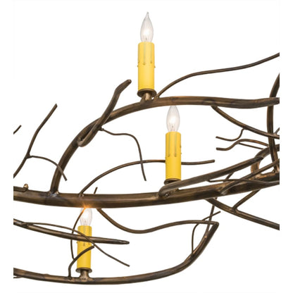Meyda Tiffany Long Winter Solstice 9 Light 71" Wide Taper Candle Linear Chandelier