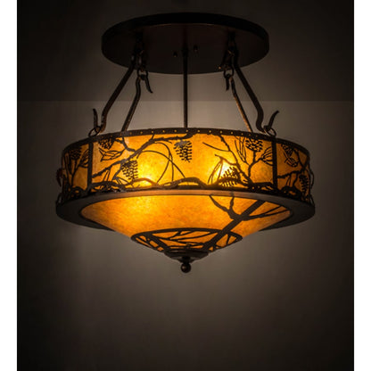 Meyda Tiffany Whispering Pines 4 Light 24" Wide Pendant