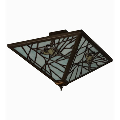 Meyda Tiffany Backyard Friends 4 Light 30" Wide Semi-Flush Ceiling Fixture - Antique Copper Finish - GU24 Bulb Base