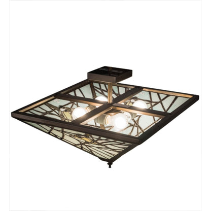 Meyda Tiffany Backyard Friends 4 Light 30" Wide Semi-Flush Ceiling Fixture - Antique Copper Finish - GU24 Bulb Base