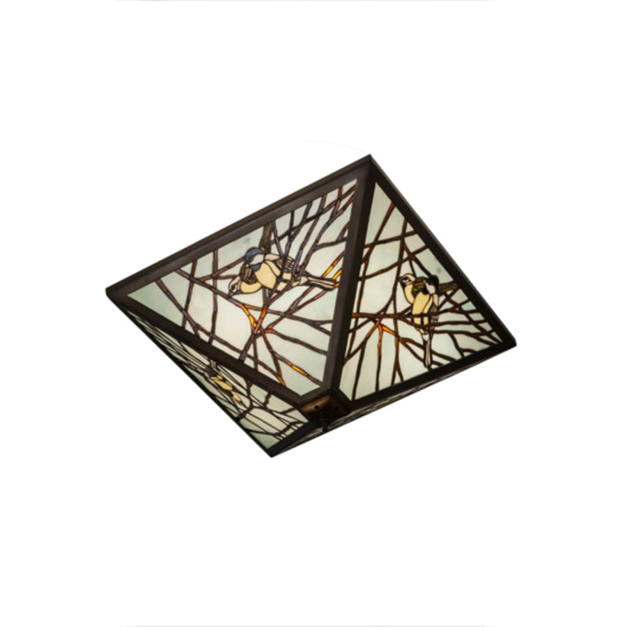 Meyda Tiffany Backyard Friends 4 Light 30" Wide Semi-Flush Ceiling Fixture - Antique Copper Finish - GU24 Bulb Base
