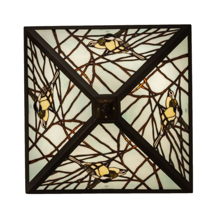 Meyda Tiffany Backyard Friends 4 Light 30" Wide Semi-Flush Ceiling Fixture - Antique Copper Finish - GU24 Bulb Base